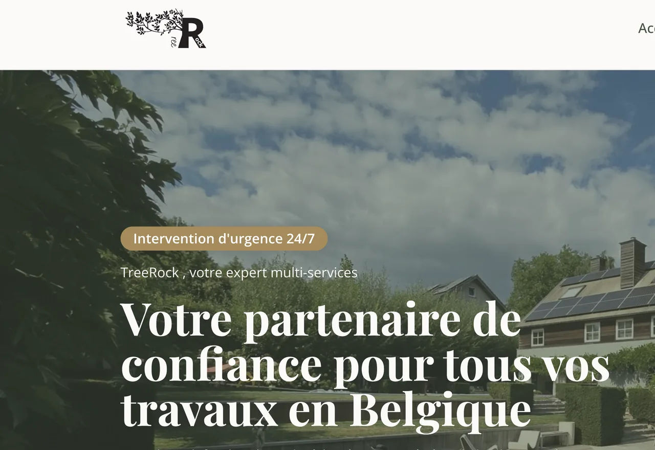 Page d'accueil du site TreeRock